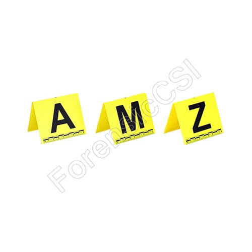 Evidence Markers with Letters Yellow