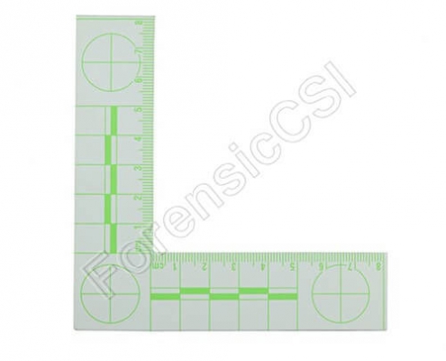 Green Fluorescent L-shaped Ruler 8x8cm
